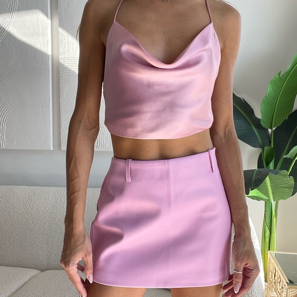 Pink Vegan Leather Micro Mini Skirt - Picture 5 of 5